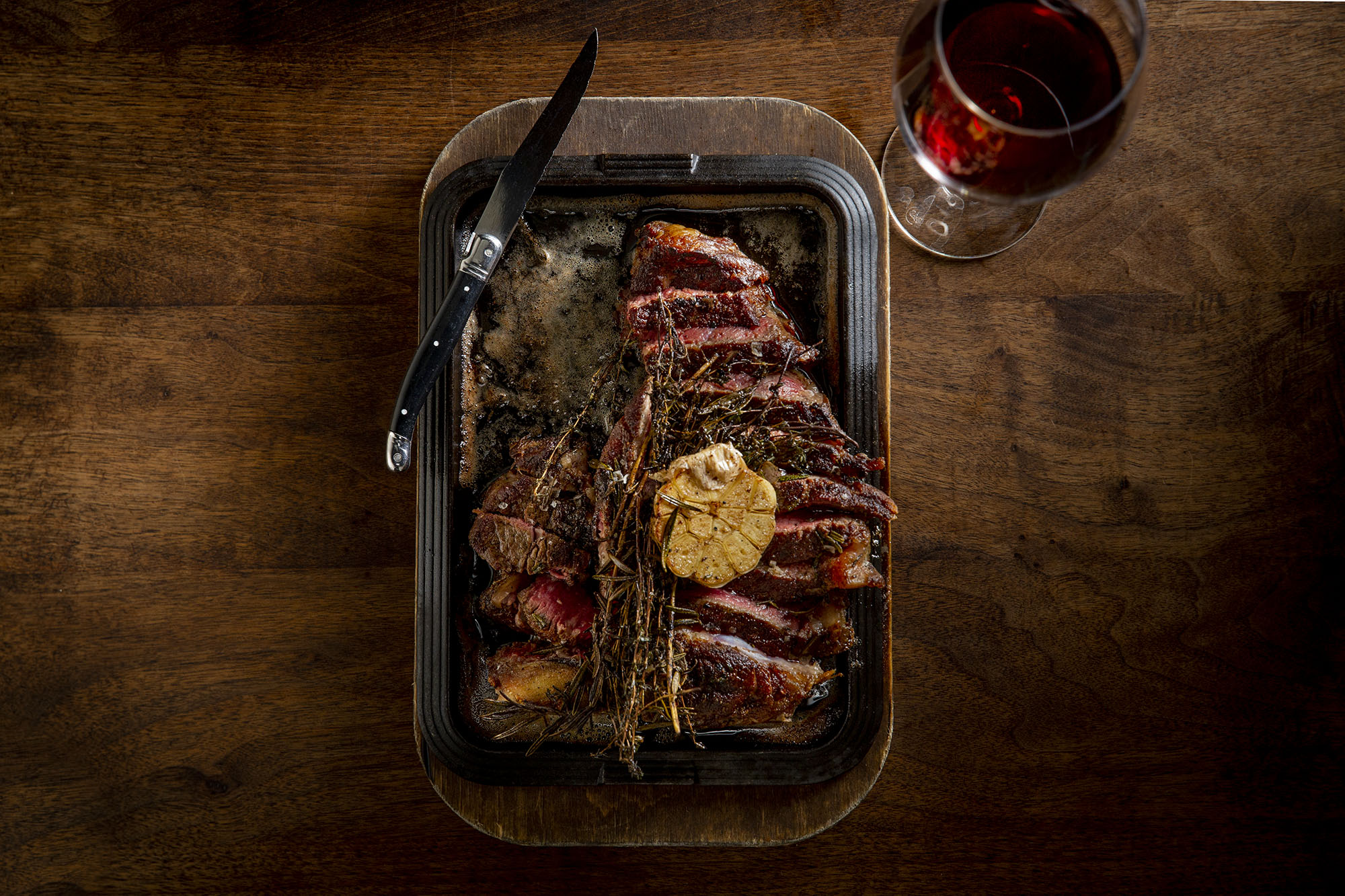 a gorgeous tomahawk steak at an Italian restaurant
